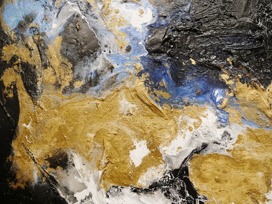 Golden Potion 190cm x 100cm Textured Abstract Art