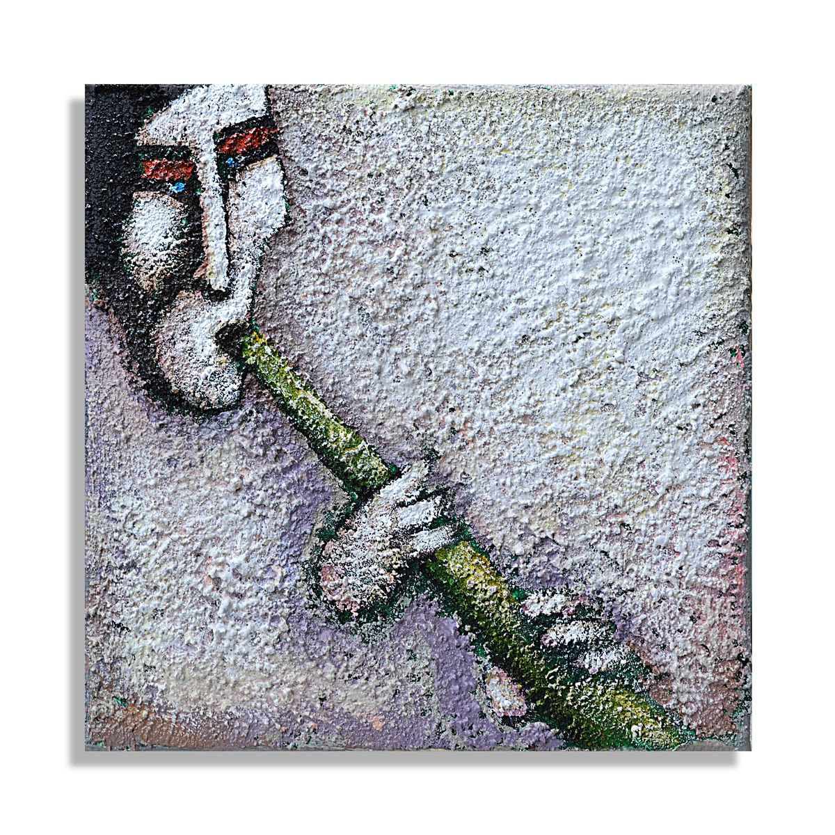 Naive Portrait Acrylic Painting By Zhana Viel, 6 X 6", Claris(15X15X2Cm), Original Artwork