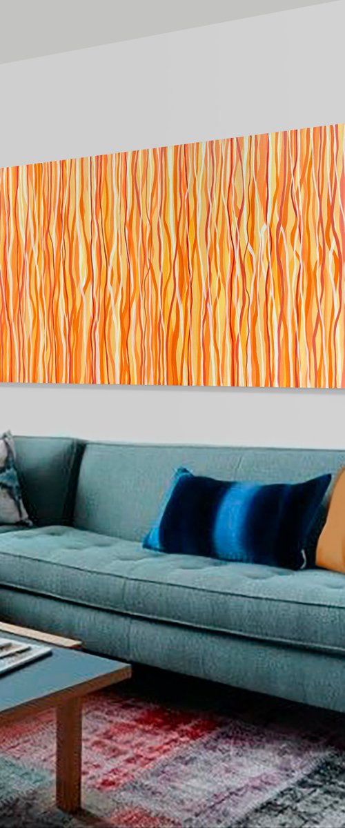 Horizon Funk- 200 x 85cm acrylic on canvas by George Hall