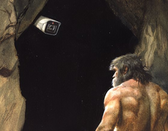 Checkpoint in front of the cave entrance