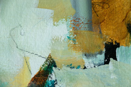 Paysage éclaté #9 - Original abstract painting on paper - One of a kind