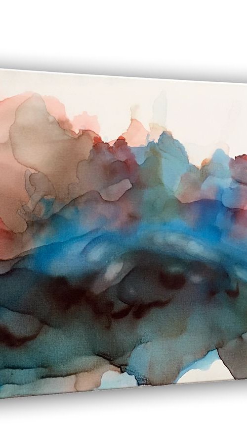 "Ghosts Of Trees Passed" - Original Abstract PMS Alcohol Ink Painting - 20 x 16 inches by Preston M. Smith (PMS)