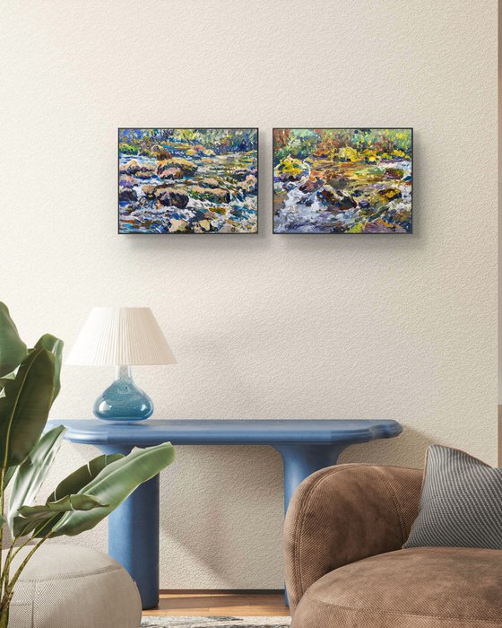 Mountain River Charnali, Georgia – Diptych
