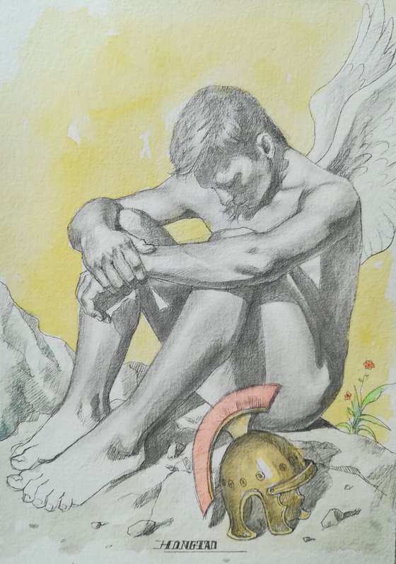 Drawing pencil male nude #17122