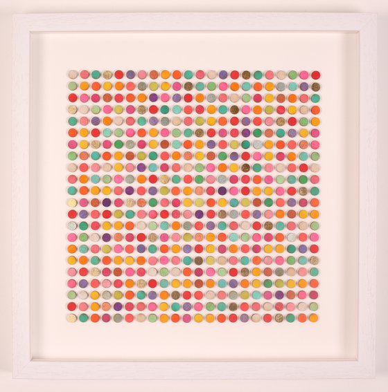484 painted dots with gold leaf 37cm