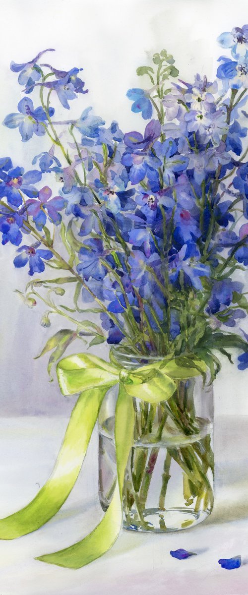 Bouquet of delphiniums by Yulia Krasnov