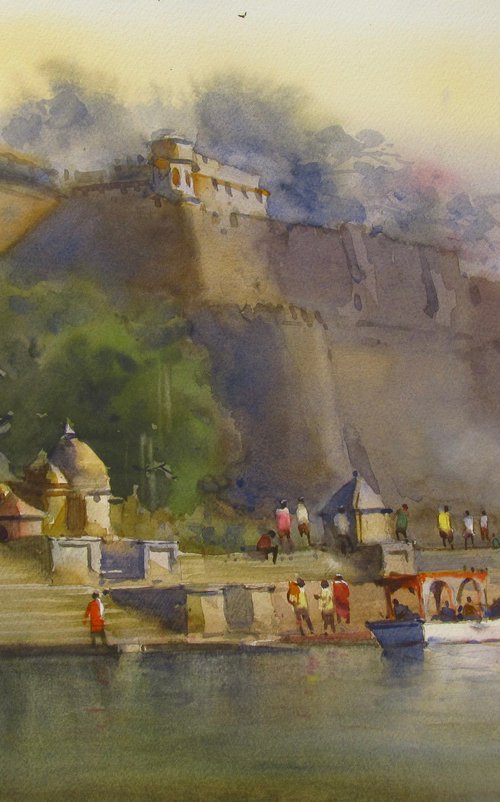 Narmada Ghat by Bhargavkumar Kulkarni