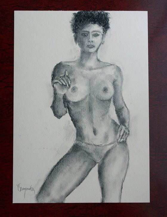 Female Figure 43 Charcoal Sketch