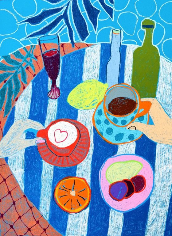 Blue Stripes and Citrus Dreams