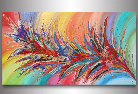 Floral Abstract Art, Colorful Flower Painting, Spring, Landscape, Home Decor, Contemporary Modern Artwork ''Dreaming of Spring''