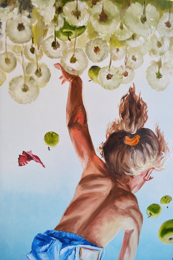 Dandelion Sky: Copy of Iryna Protsenko's Painting "Happy Who Falls Head Down..."