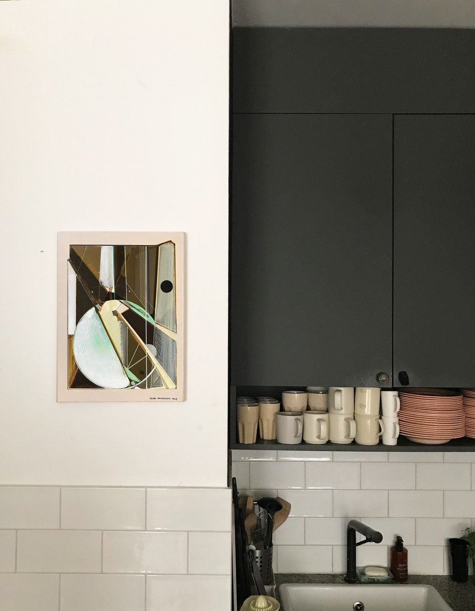 Abstract Acrylic Painting By Olga Hausmann, 12 X 16", Patchouli, Original Artwork