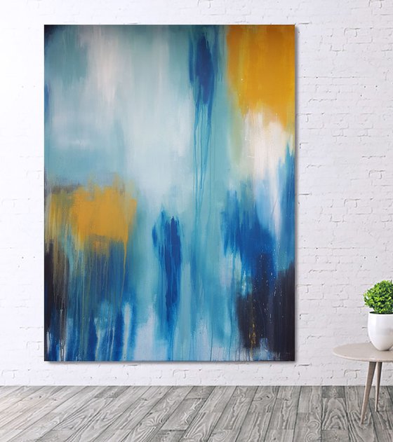 Deep Sea in Turquoise - XL Abstract Acrylic painting by Stefanie Rogge ...