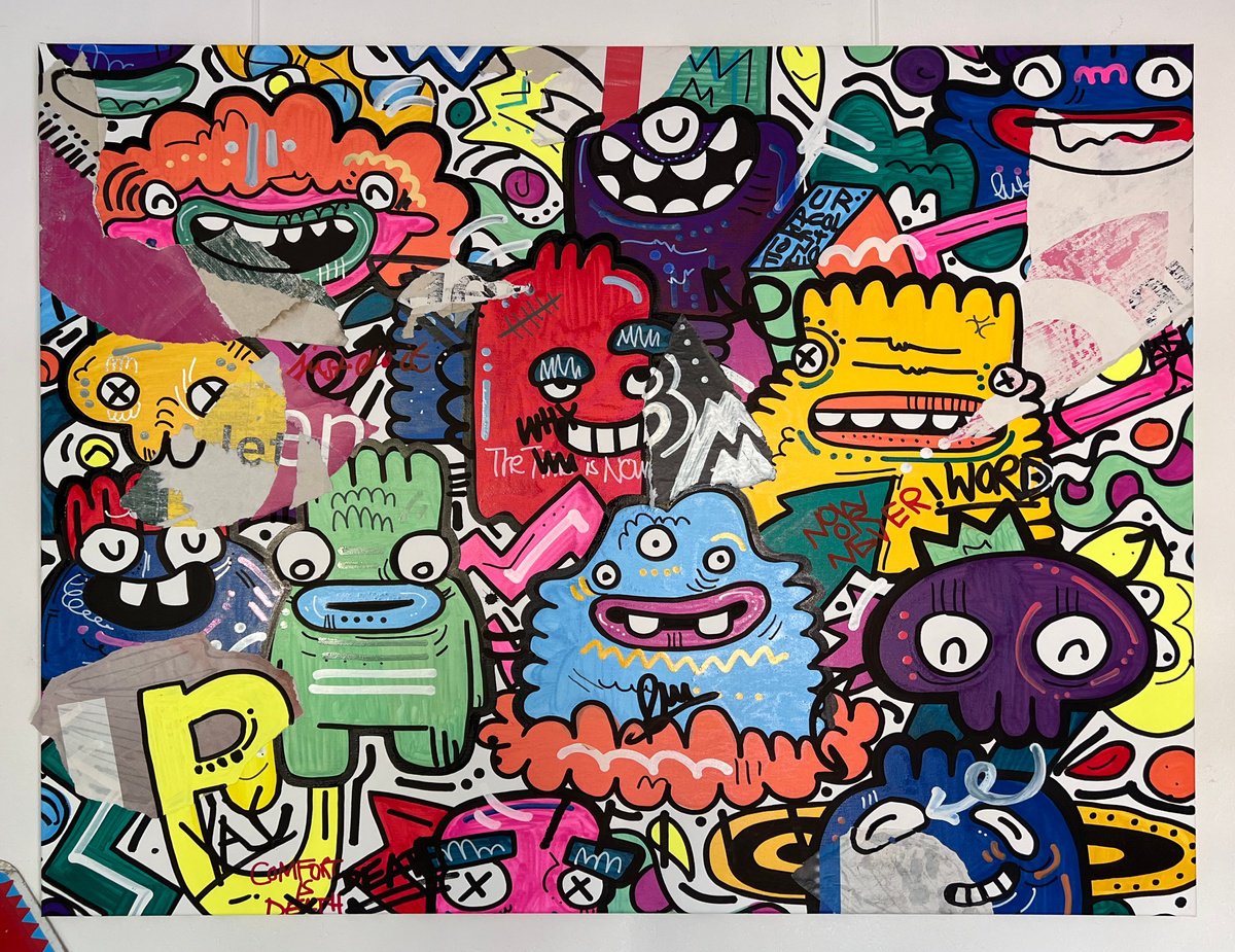 Abstract Painting By Fatin Rahmouni, 63 X 51, Scratch