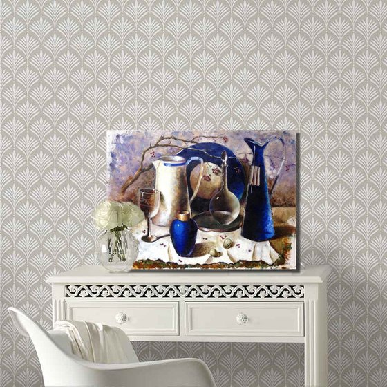 Blue vintage still life