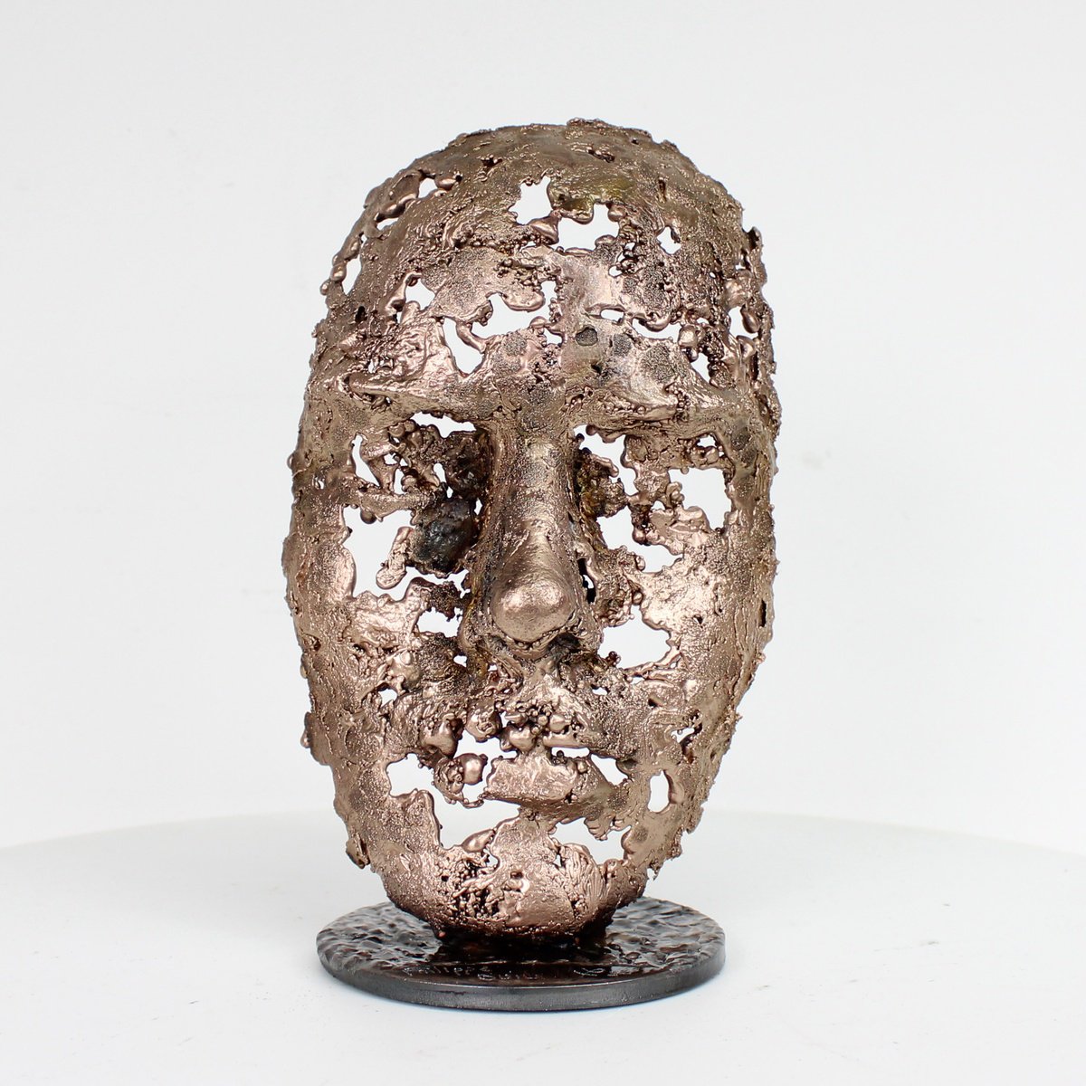 Expressive Bronze Sculpture , A Tear 96-22 - Bronze Lace Face Sculpture By Philippe Buil, 5 X 8, Artwork For Sale On Artfinder