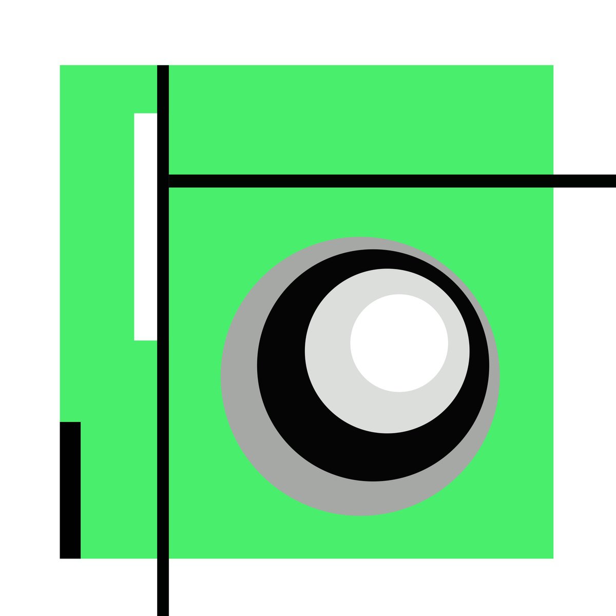 Abstract Giclee Print By Alessandro Butera, 35 X 35, Green Equilibrium, Original Artwork