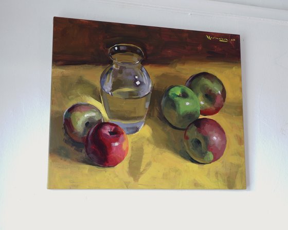 Still life with apples