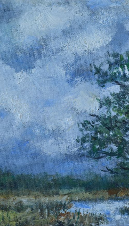 Stormy Sky -  5X7 oil by Kathleen McDermott