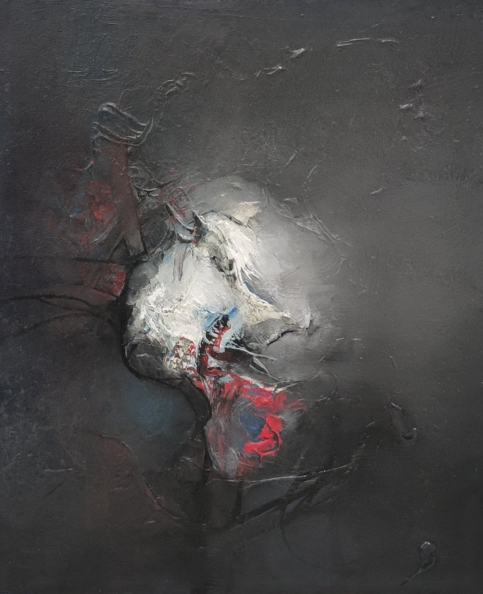 Abstract Portrait Oil Painting By Mladen Ilic, 20 X 24", Trance, Original Artwork