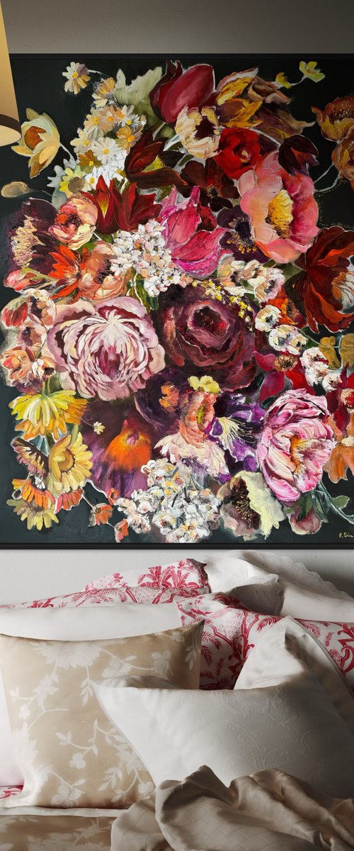 SURROUNDED BY FLOWERS by Oksana Petrova