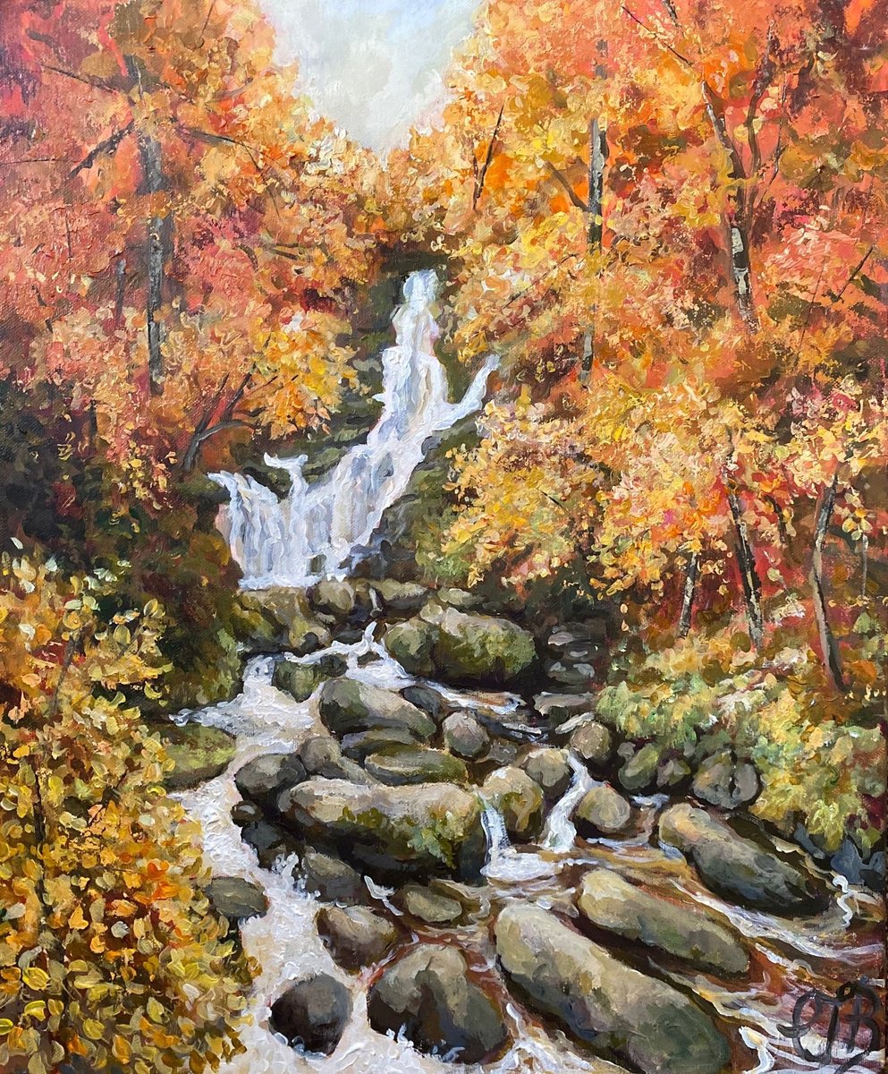 Waterfall in Autumn by Colette Baumback