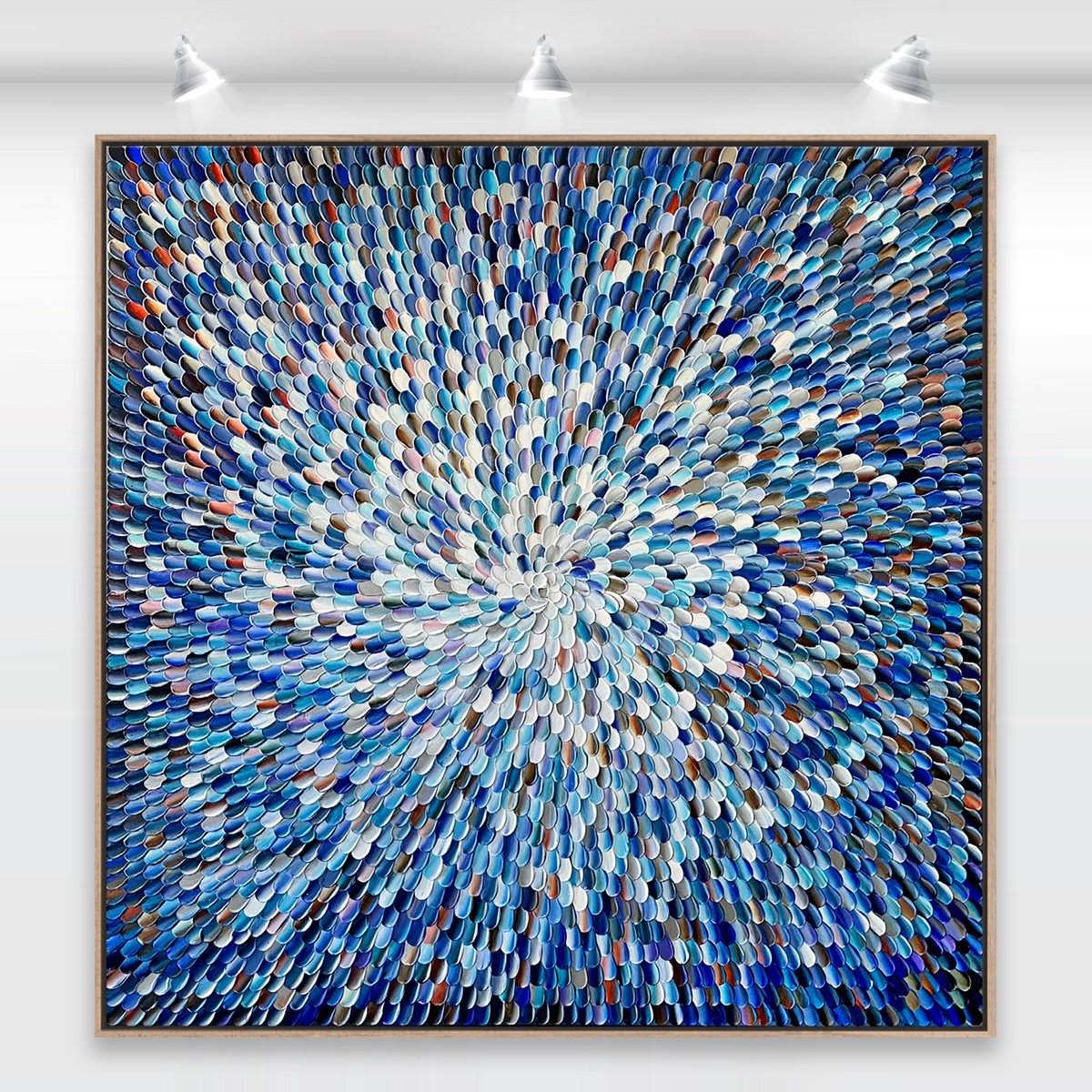 Organic Abstract Acrylic Painting By Tatiana Georgieva, 49 X 49", Spring Rain, Original Artwork