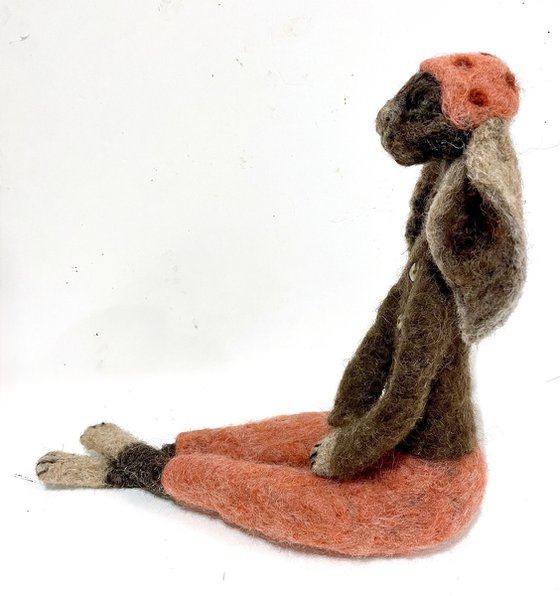 Séraphina, felted wool hare
