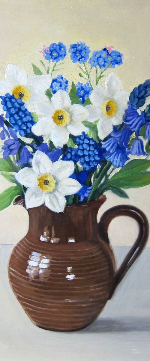 Narcissus and Spanish bluebells by Sophie Colmer-Stocker
