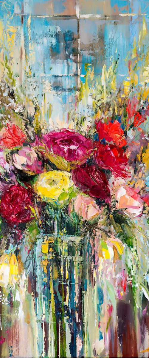 'Roses in the Window' by Ewa Czarniecka