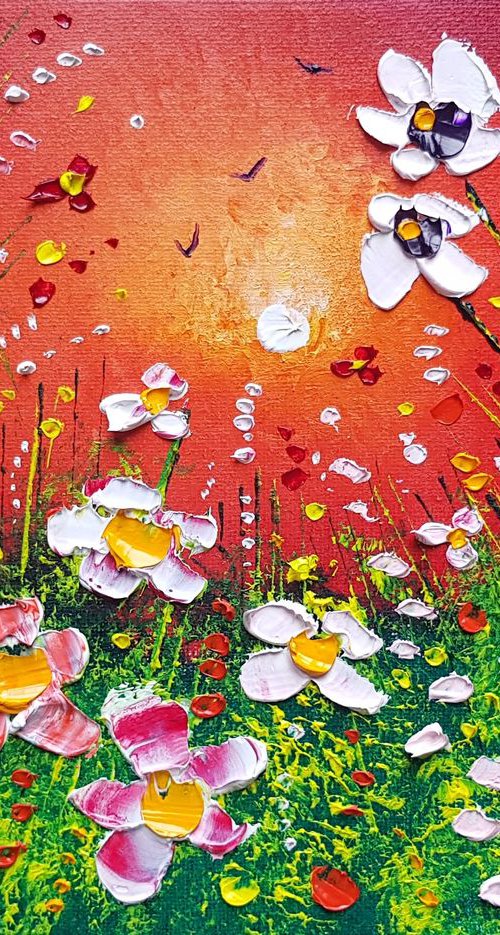 "Sunset Meadow Flowers in Love" by Phil Broad