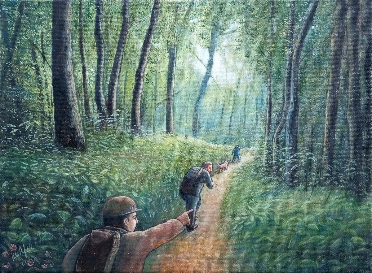 Illustrative Portrait Oil Painting By Paolo Beneforti, 16 X 12", The Destination, Original Artwork