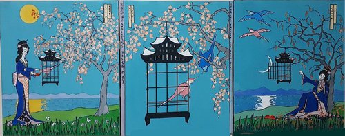 japanese tryptych: if you love somebody, set them free by Colin Ross Jack