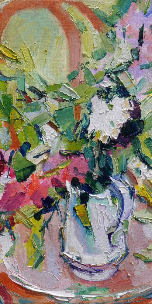 Still life with lilac (plein air 2019/05/14) original painting by Dima Braga