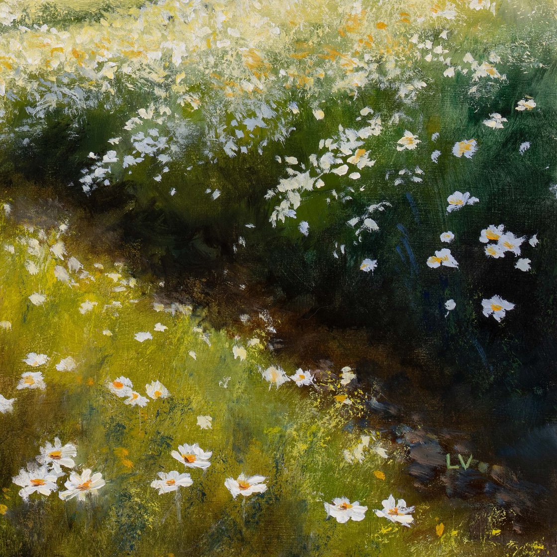 Mountain wildflowers and trees Oil painting: Lucia Verdejo | Artfinder