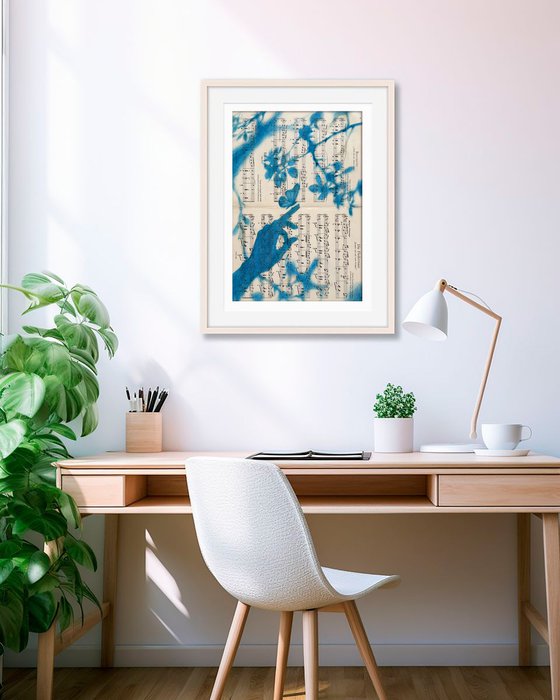 Muse №7 - Blue Spring on Vintage Sheet Music