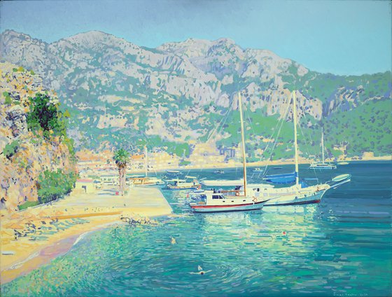 Yachts in the Turunc Koyu harbor