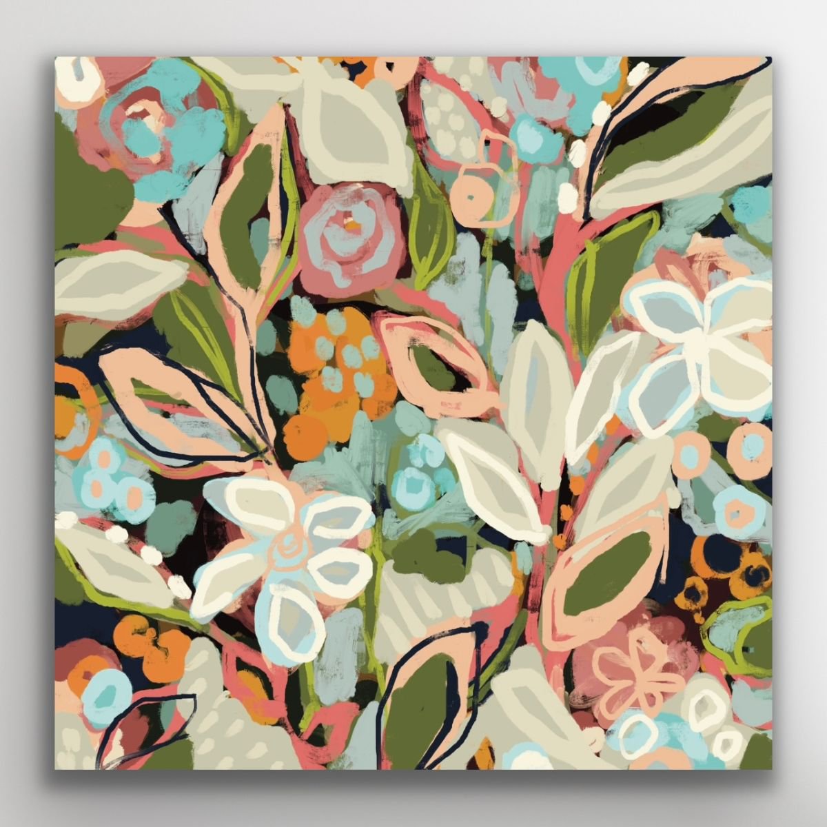 Abstract Botanical Giclee Print By Melinda Macdonald, 30 X 30", Sun Seekers, Original Artwork