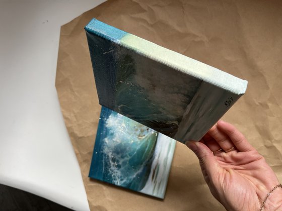 Diptych Sea Ocean Realistic Oil