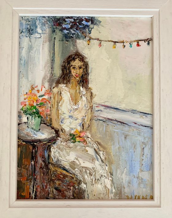 Woman in a white dress