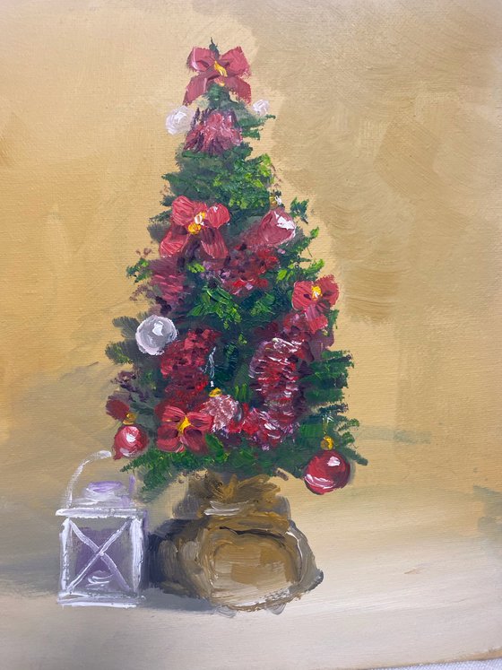 Still life with a Christmas tree