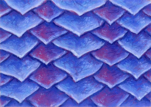 Pastel dragon scales - abstract blue art by Liliya Rodnikova