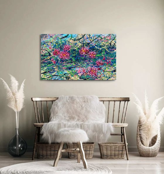 Those same lilies of Claude Monet (stretched)