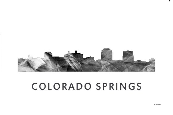 Colorado Springs Colorado Skyline WB BW