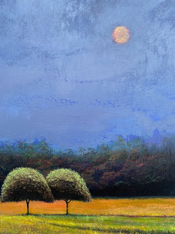 'Solaris Dreamfields XIX' Vivid Landscape Oil Painting on Canvas