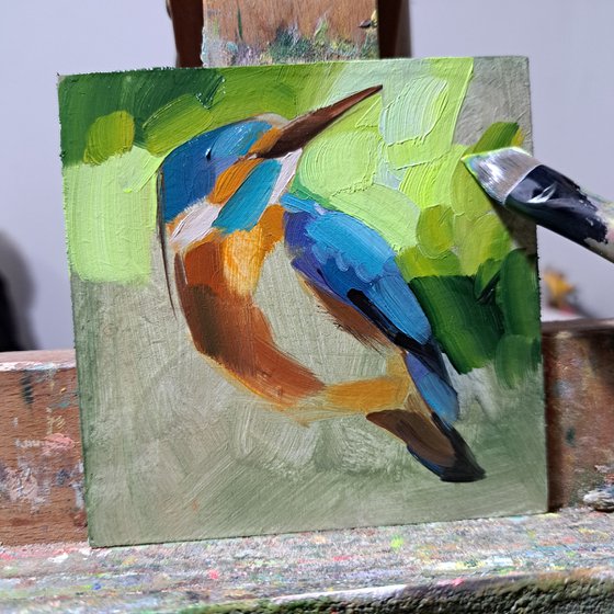 Kingfisher bird painting