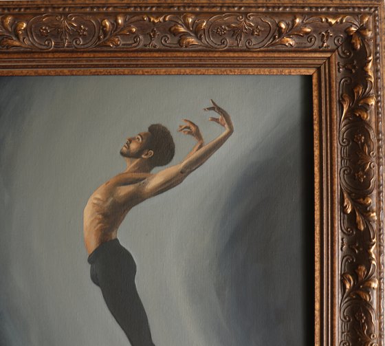 Beauty in the Fall, Portrait of a Dancer, Ballet, Male Dancer, Young Dancer Painting