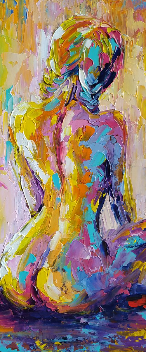 Early morning -  nude, erotic, body, woman, woman body, oil painting, a gift for him, gift for man, nu by Anastasia Kozorez