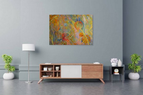 "Weightlessness" Diptych art Original art Oil on canvas Contemporary home decor.