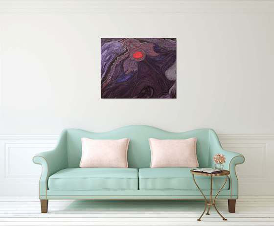 Black Bird with Red Heart